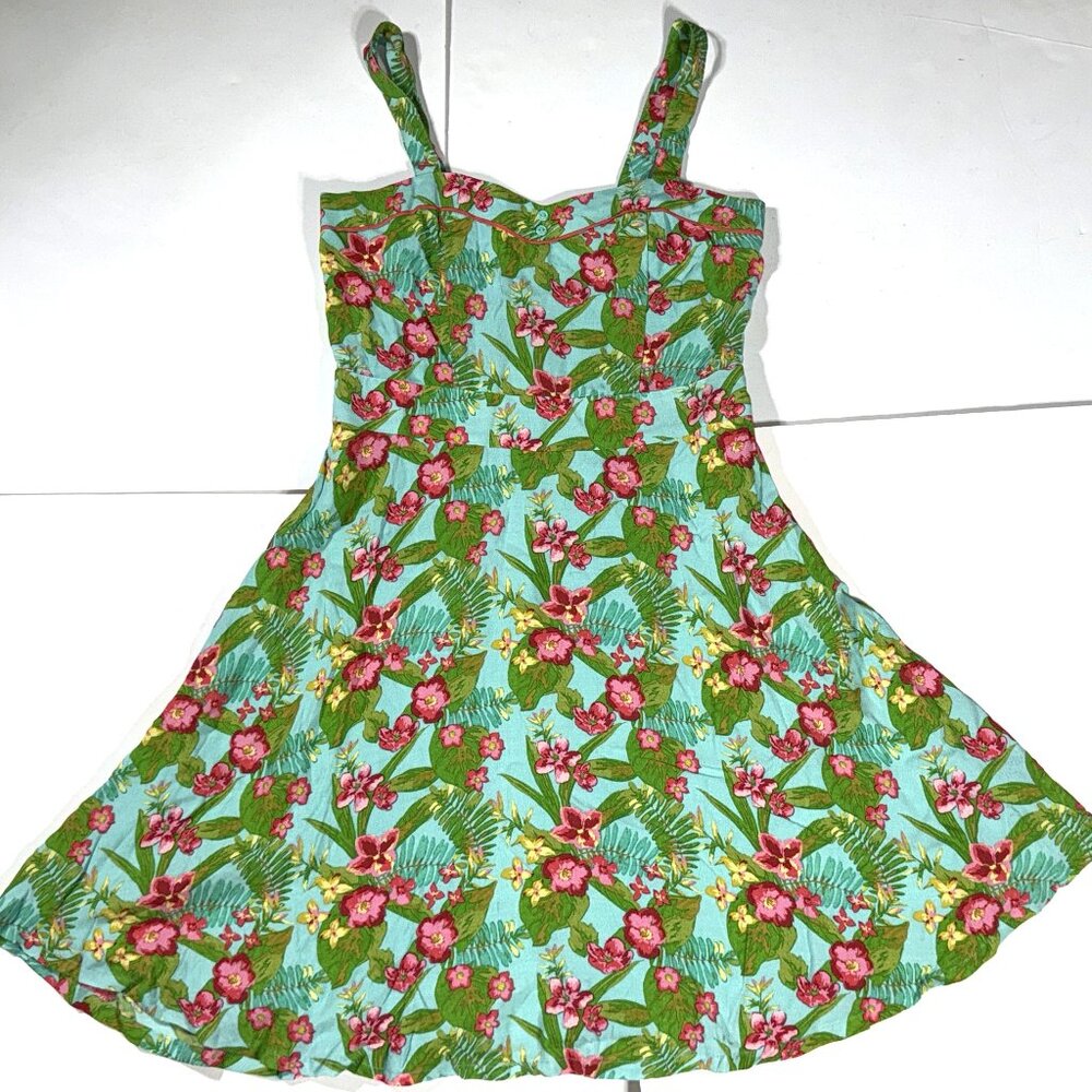 Matilda Jane Hello Lovely By The Bay Hawaiian Tropical Floral Flower Dress 6